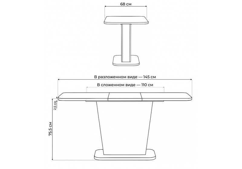 Стол деревянный, Лурвин дуб вотан / графит