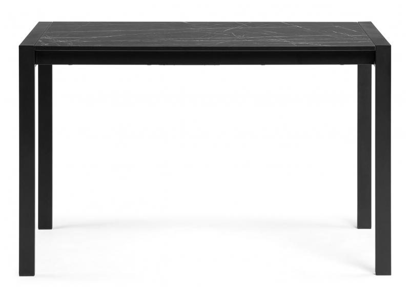 Стол деревянный, Центавр 120(160)х70х75 файерстоун / черный матовый