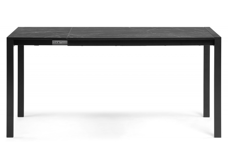 Стол деревянный, Центавр 120(160)х70х75 файерстоун / черный матовый