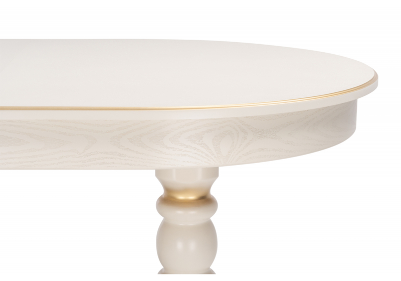Стол деревянный, Дейвер 160(220)х100 слоновая кость / золото