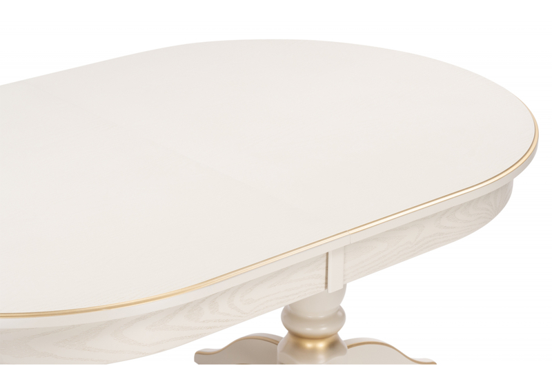 Стол деревянный, Дейвер 160(220)х100 слоновая кость / золото