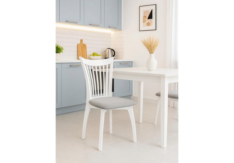 Стул деревянный, Лидиос серый велюр / белый