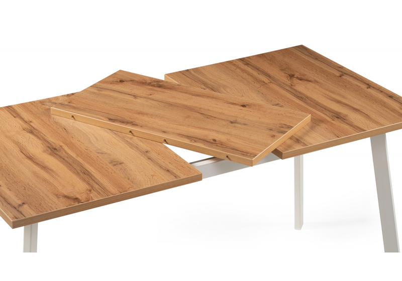 Стол деревянный, Колон Лофт 120(160)х75 дуб крафт золотой / белый матовый