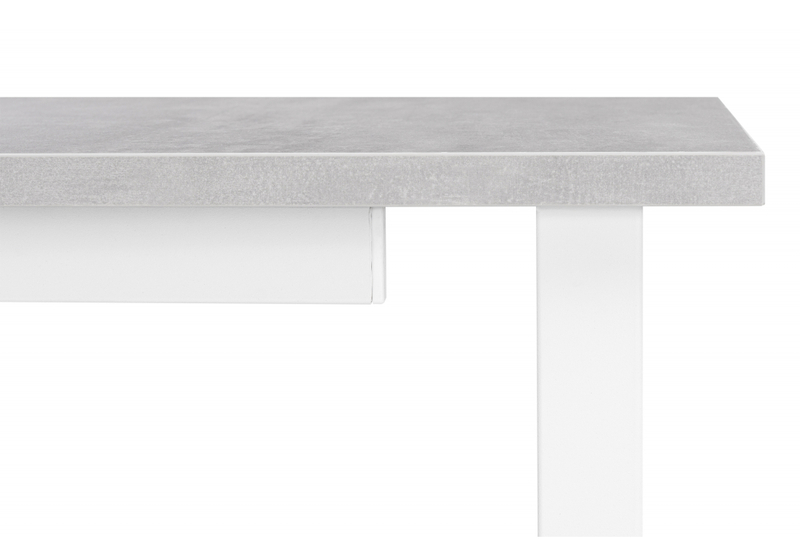 Стол деревянный, раскладной Лота Лофт 120(160)х75 бетон светлый / белый матовый
