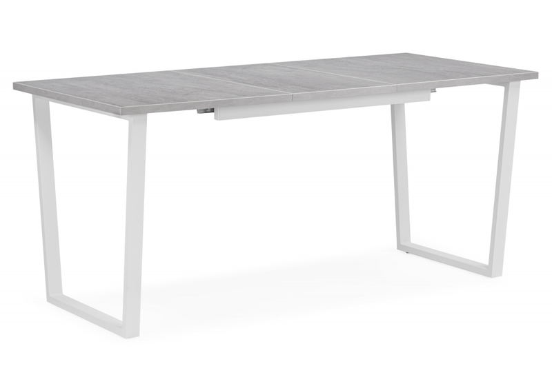 Стол деревянный, раскладной Лота Лофт 120(160)х75 бетон светлый / белый матовый