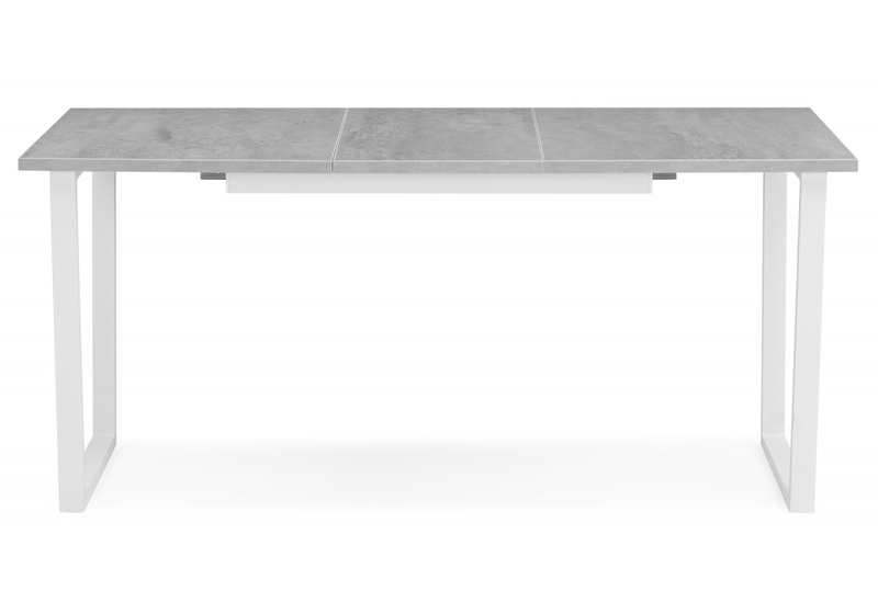 Стол деревянный, раскладной Лота Лофт 120(160)х75 бетон светлый / белый матовый