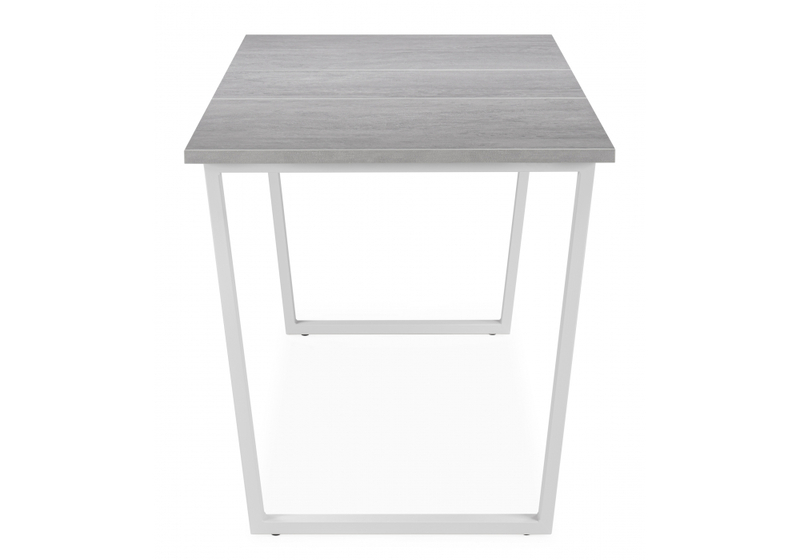 Стол деревянный, раскладной Лота Лофт 120(160)х75 бетон светлый / белый матовый