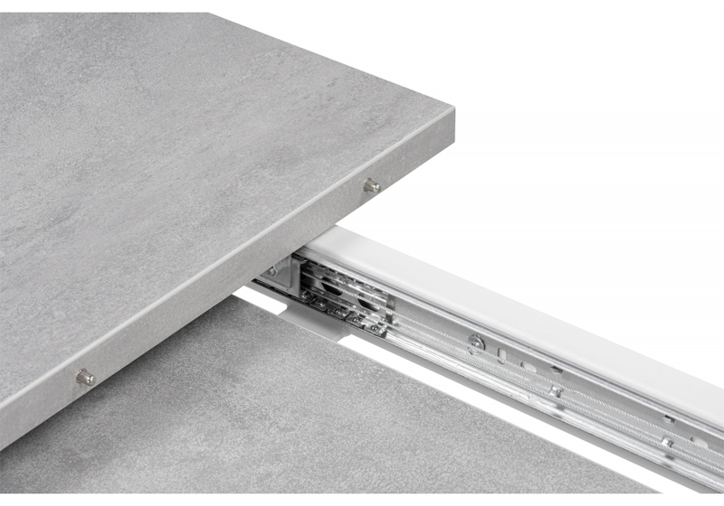 Стол деревянный, раскладной Лота Лофт 120(160)х75 бетон светлый / белый матовый