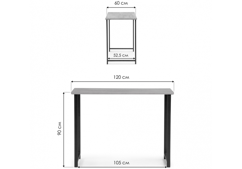 Обеденный стол, Дилан Лофт 120х60х90 дуб вотан