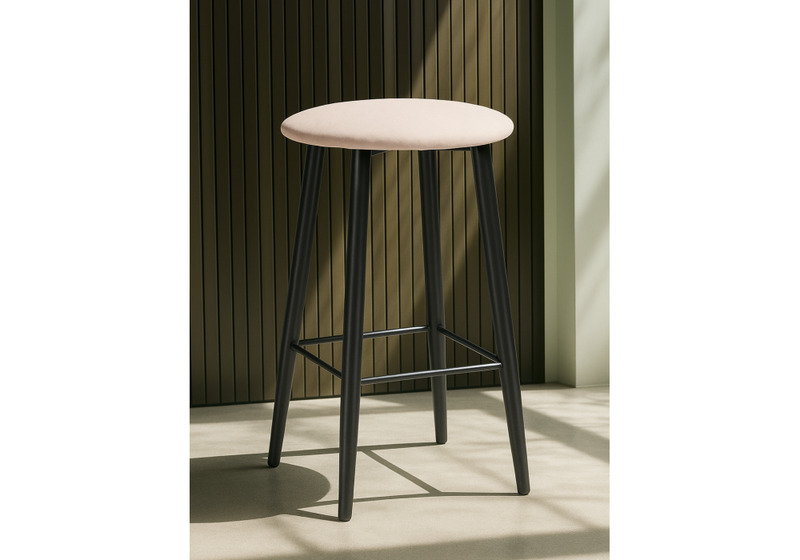 Барный стул, Гангток катания айвори / черный матовый