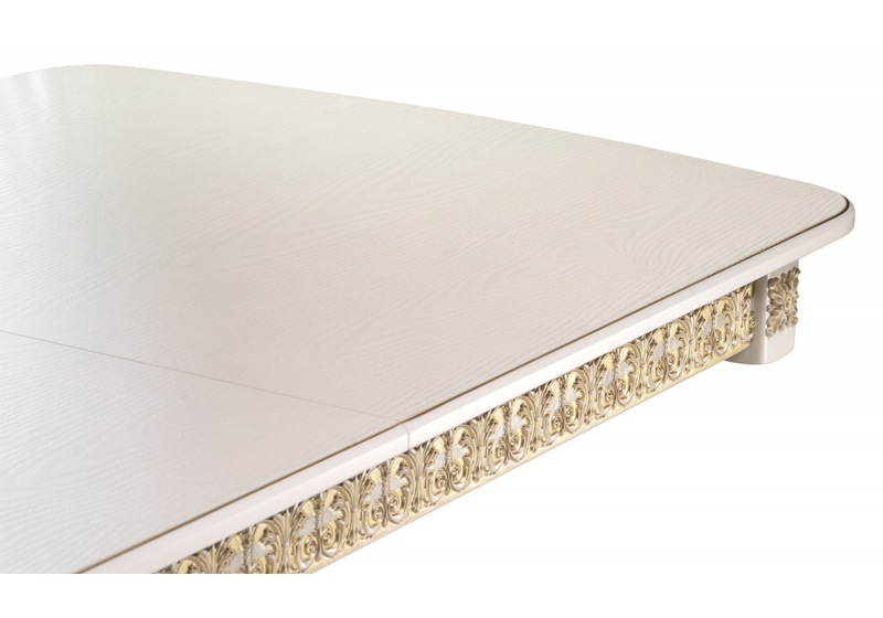 Стол деревянный, Морнит 180(240)х100 слоновая кость / золото