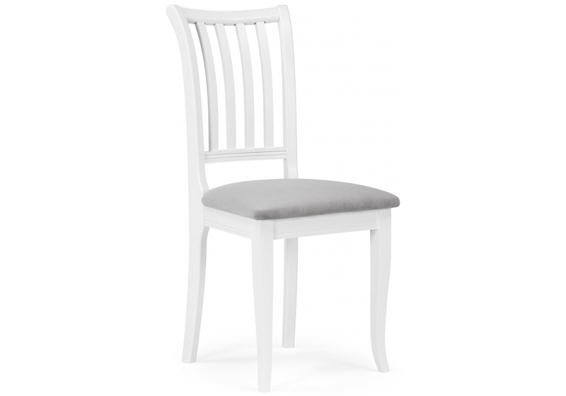 Стул деревянный, Фрезино белый / Тедди серый ВР9.024