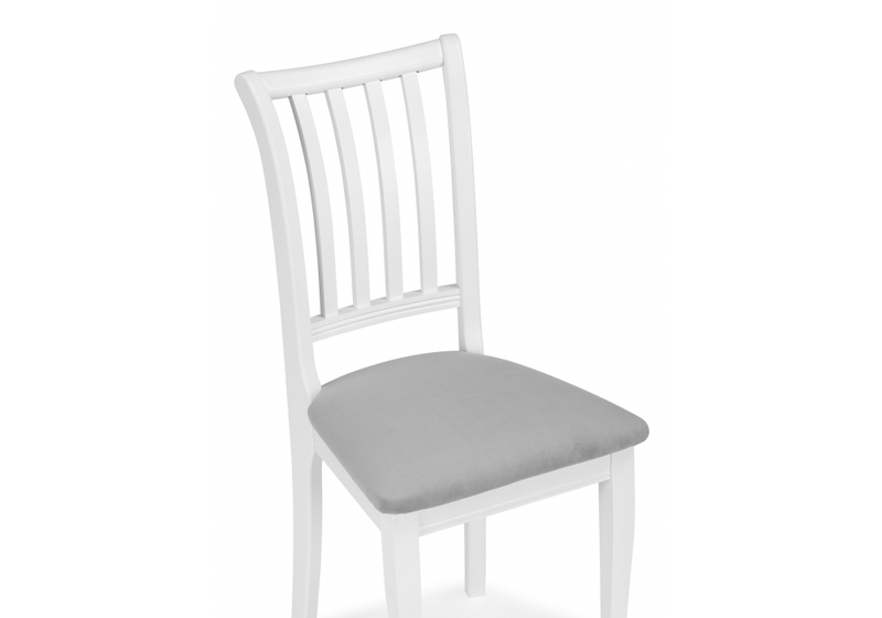 Стул деревянный, Фрезино белый / Тедди серый ВР9.024