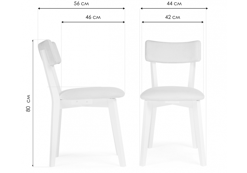 Стул деревянный, Гилмар белый / Тедди серый ВР9.024