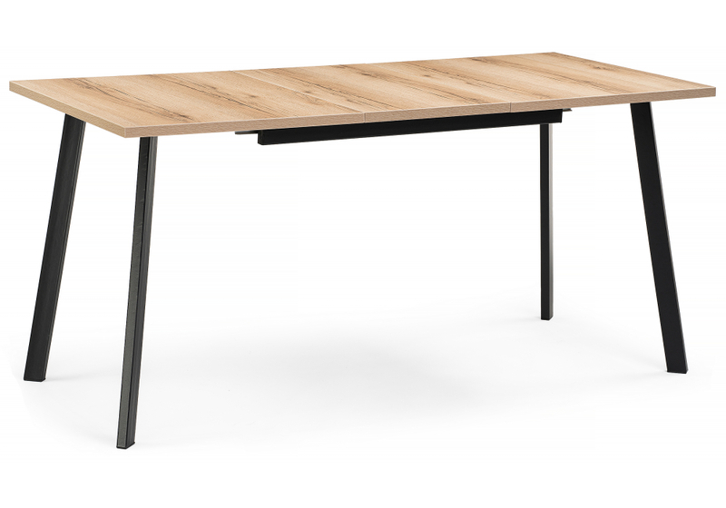Стол деревянный, раскладной Колон Лофт 120 25 мм дуб делано светлый / черный матовый