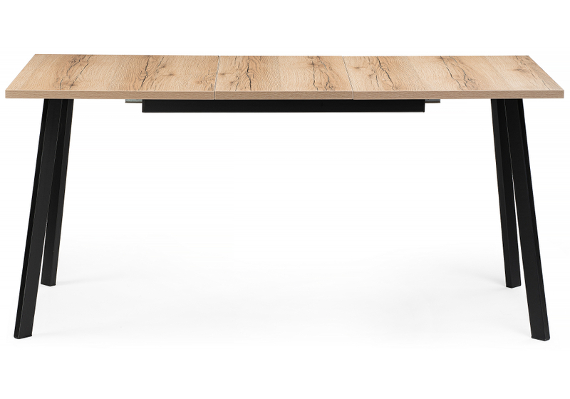 Стол деревянный, раскладной Колон Лофт 120 25 мм дуб делано светлый / черный матовый