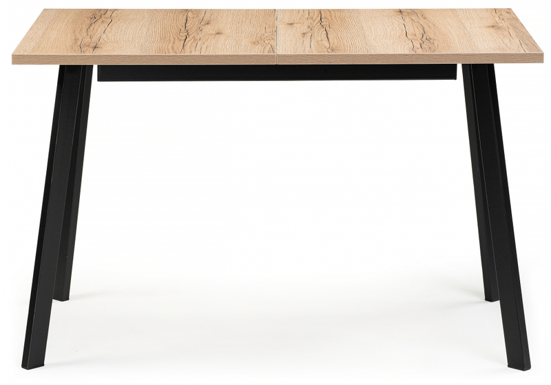 Стол деревянный, раскладной Колон Лофт 120 25 мм дуб делано светлый / черный матовый