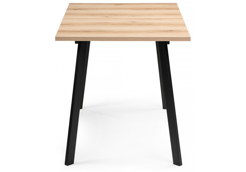 Стол деревянный, раскладной Колон Лофт 120 25 мм дуб делано светлый / черный матовый