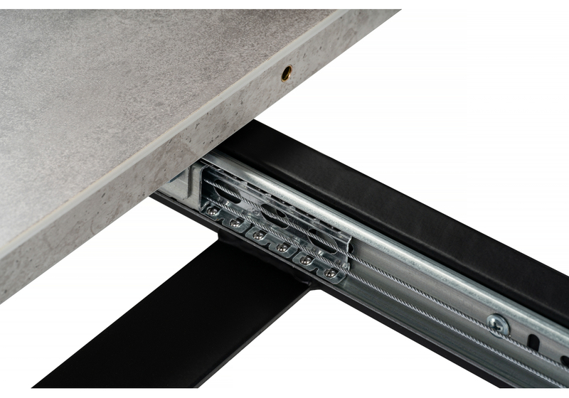 Стол деревянный, Колон Лофт 120(160) х 75 черный матовый / бетон