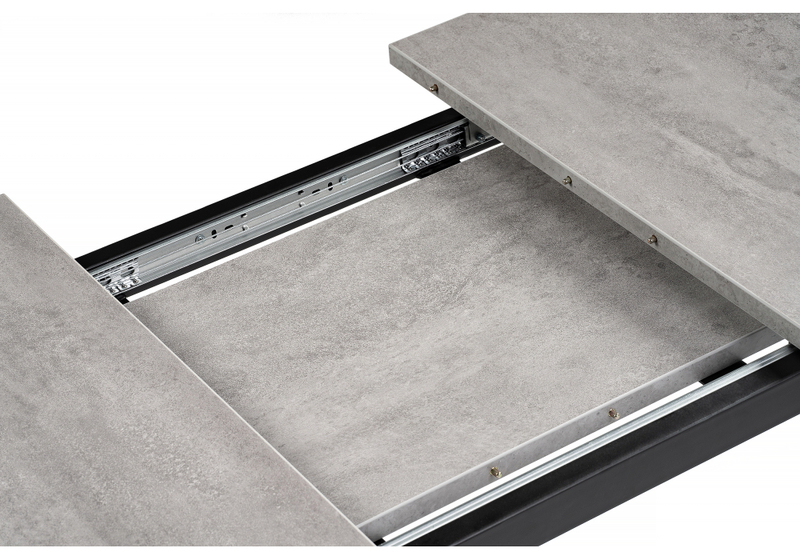 Стол деревянный, Колон Лофт 120(160) х 75 черный матовый / бетон