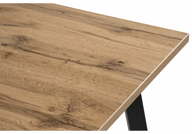 Стол деревянный, Тринити Лофт 140x80 дуб крафт золотой / черный матовый