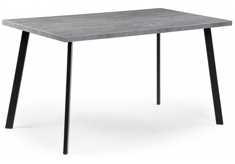 Стол деревянный, Тринити Лофт 140х80 бетон светлый / черный матовый