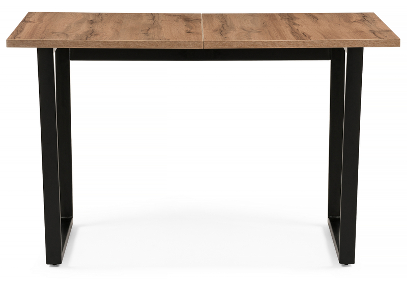 Стол деревянный, Лота Лофт 120(160)х75 черный матовый / дуб крафт табачный