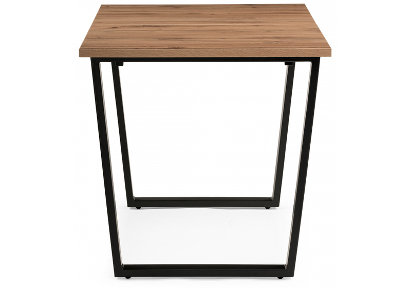 Стол деревянный, Лота Лофт 120(160)х75 черный матовый / дуб крафт табачный