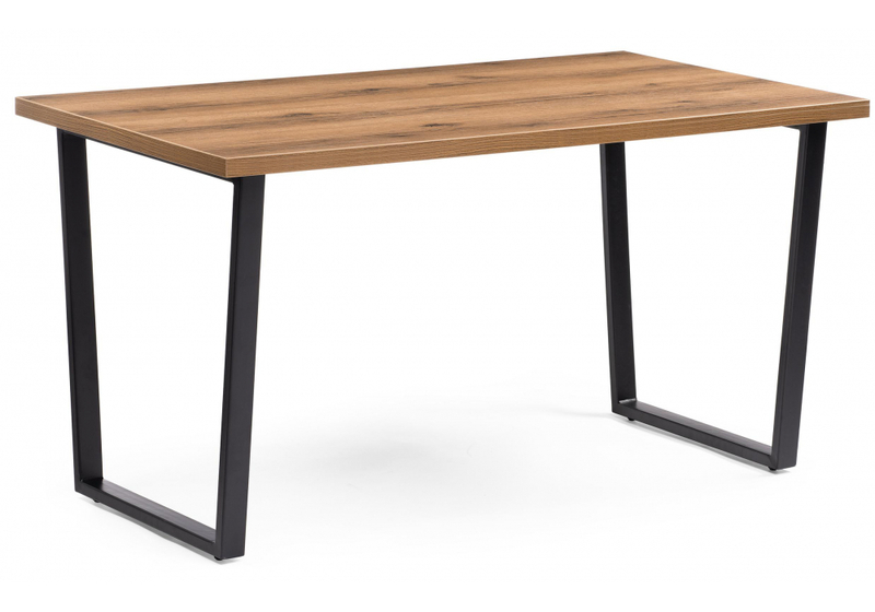 Стол деревянный, Лота Лофт 140х80 дуб крафт табачный / черный матовый