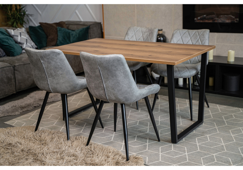 Стол деревянный, Лота Лофт 140х80 дуб крафт табачный / черный матовый