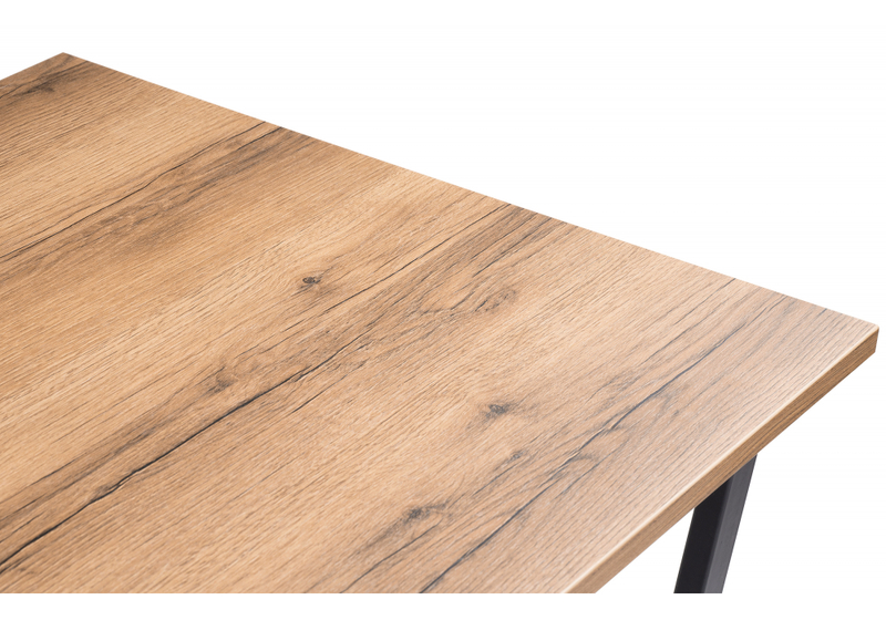 Стол деревянный, Лота Лофт 140х80 дуб крафт табачный / черный матовый