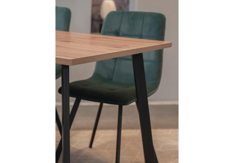 Стол деревянный, Тринити Лофт 140х80 дуб крафт табачный / черный матовый