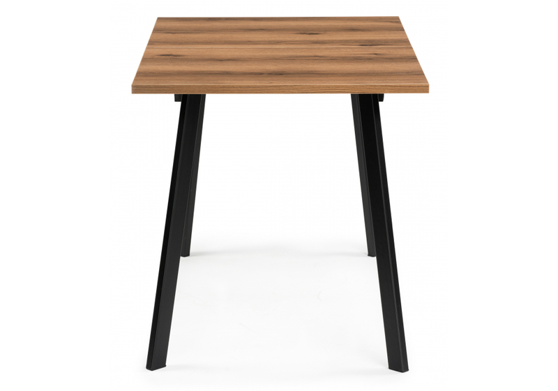 Стол деревянный, Колон Лофт 120(160)х75 черный матовый / дуб крафт табачный