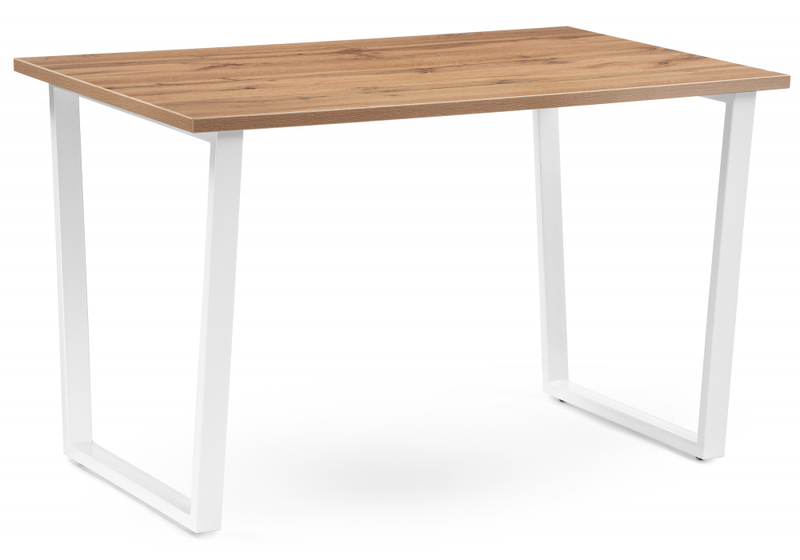 Стол деревянный, Лота Лофт 140х80 белый матовый / дуб крафт золотой