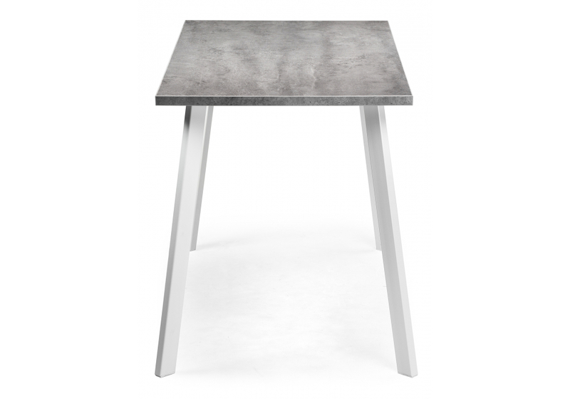 Стол деревянный, Тринити Лофт 120х60 белый матовый / бетон