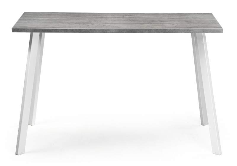 Стол деревянный, Тринити Лофт 140х80 бетон светлый / белый матовый