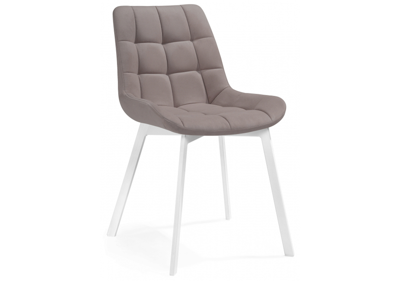 Стул на металлокаркасе, Челси латте / белый