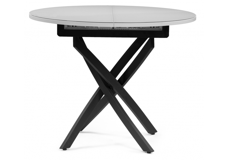 Стол стеклянный, Лауриц черный / белый