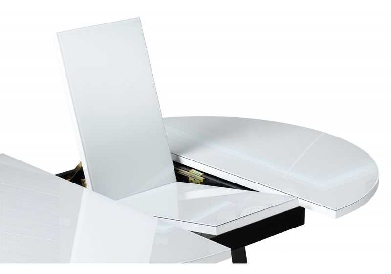 Стол стеклянный, Регна черный / белый