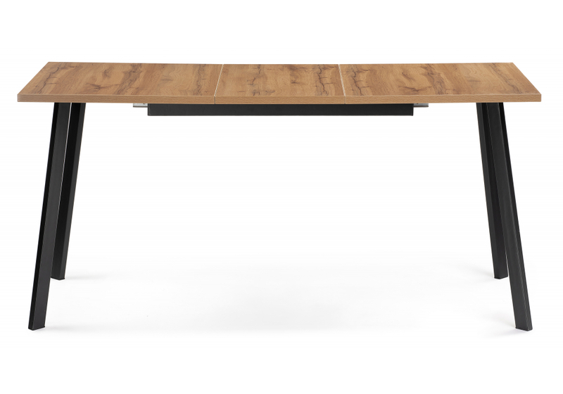 Стол деревянный, Колон Лофт 120(160) х 75 черный матовый / дуб крафт золотой