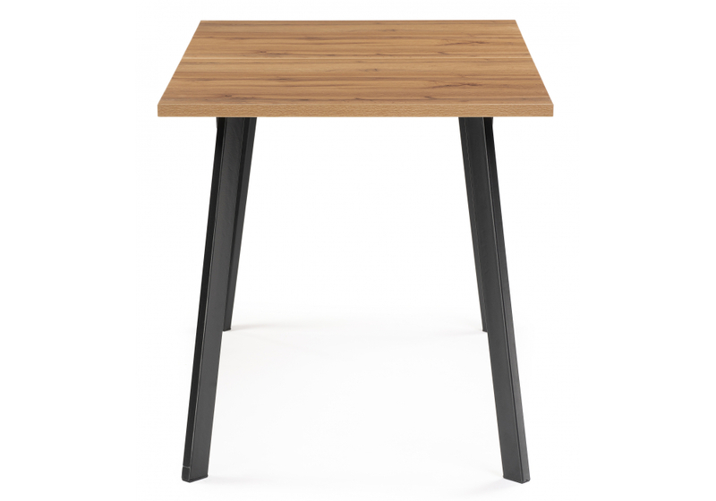 Стол деревянный, Колон Лофт 120(160) х 75 черный матовый / дуб крафт золотой