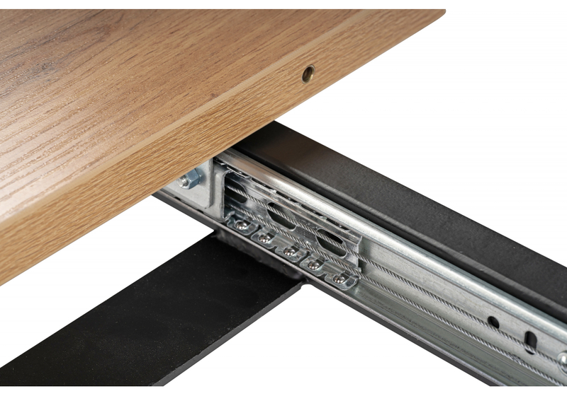 Стол деревянный, Колон Лофт 120(160) х 75 черный матовый / дуб крафт золотой