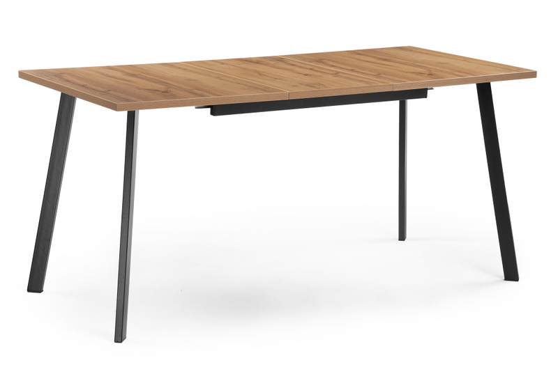 Стол деревянный, Колон Лофт 120(160) х 75 черный матовый / дуб крафт золотой