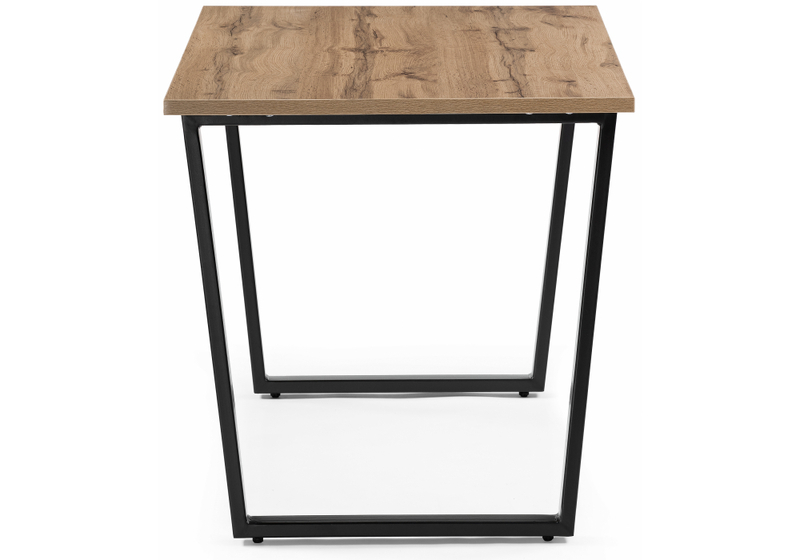 Стол деревянный, Лота Лофт 120х75 черный матовый / дуб крафт золотой