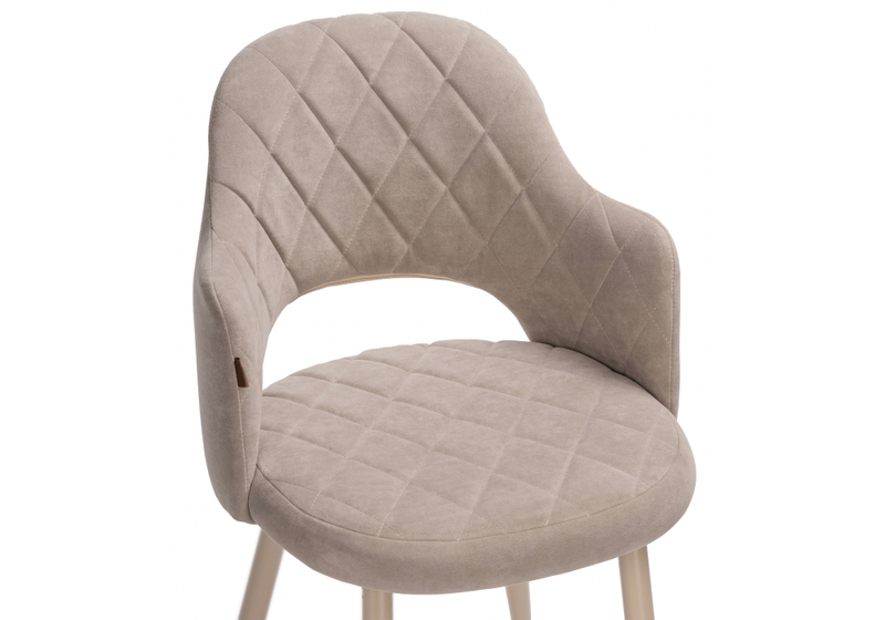 Стул на металлокаркасе, Гутрид ромбы спереди капучино