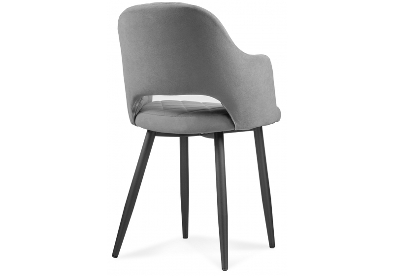 Стул на металлокаркасе, Гутрид ромбы спереди серый / черный