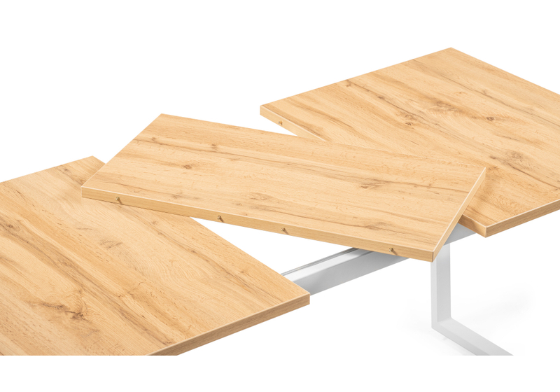 Стол деревянный, Лота Лофт 120(160)х75 дуб крафт золотой / белый матовый