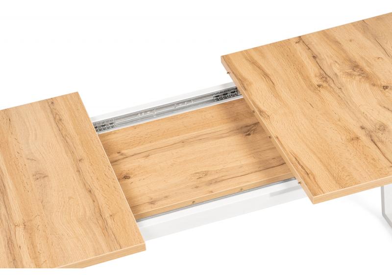 Стол деревянный, Лота Лофт 120(160)х75 дуб крафт золотой / белый матовый