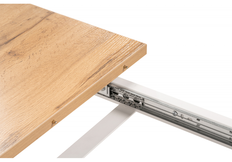 Стол деревянный, Лота Лофт 120(160)х75 дуб крафт золотой / белый матовый