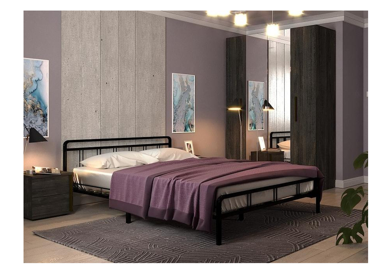 Кровать, Рейк 120х200 черная